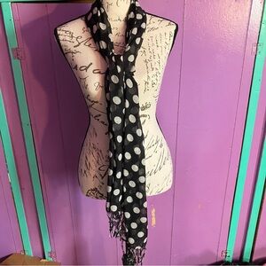 Polka Dot Black and White Scarf